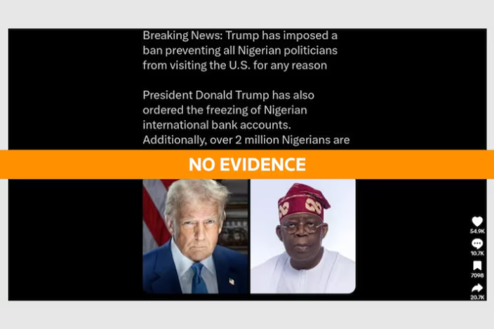 Fact Check: No, Donald Trump Did Not Ban Nigerian Politicians or Order the Deportation of 2 Million Nigerians. Viral claim debunked.